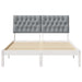 Cadru de pat cu tăblie tapițată cu headboard Alb 150 x 200 cm - WALTI WALTI