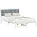 Cadru de pat cu tăblie tapițată cu headboard Alb 150 x 200 cm - WALTI WALTI