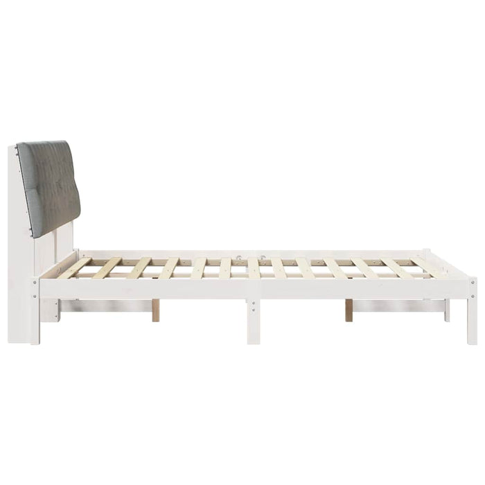 Cadru de pat cu tăblie tapițată cu headboard Alb 150 x 200 cm - WALTI WALTI