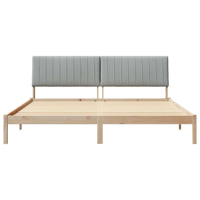 Cadru de pat cu headboard Maro 200 x 200 cm Lemn de pin masiv - WALTI WALTI