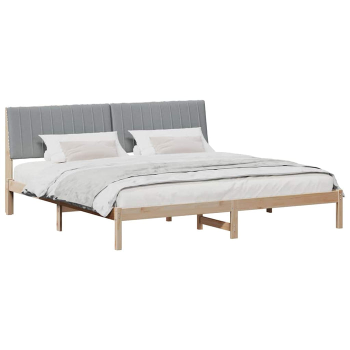 Cadru de pat cu headboard Maro 200 x 200 cm Lemn de pin masiv - WALTI WALTI