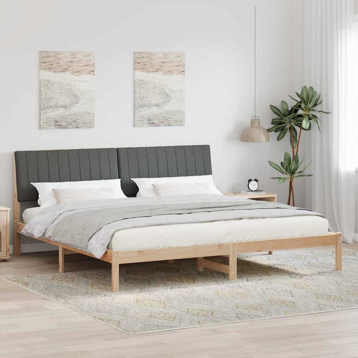 Cadru de pat cu headboard Maro 200 x 200 cm Lemn de pin masiv - WALTI WALTI