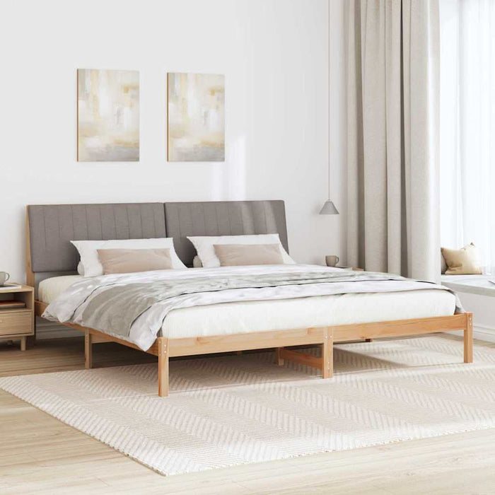 Cadru de pat cu headboard Maro 200 x 200 cm Lemn de pin masiv - WALTI WALTI