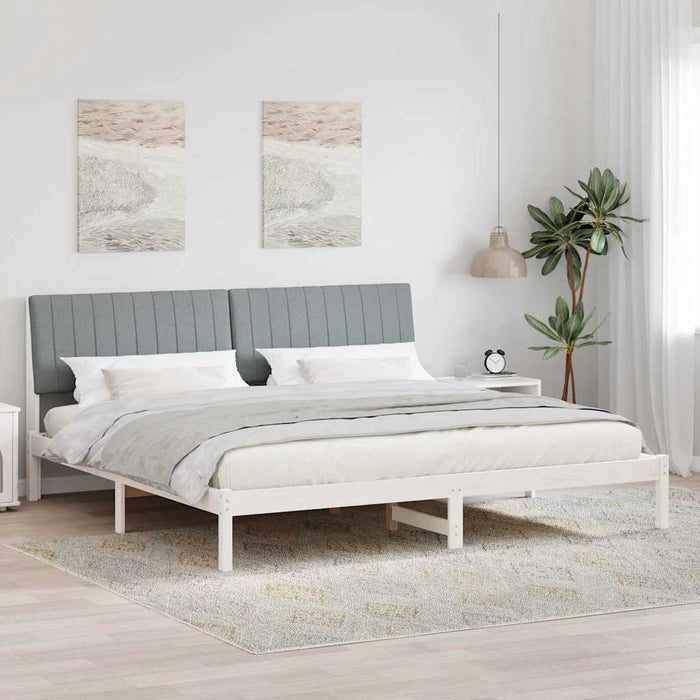 Cadru de pat cu headboard Alb 200 x 200 cm Lemn de pin masiv - WALTI WALTI