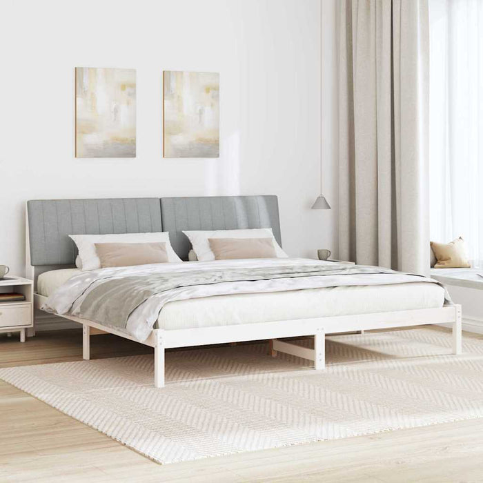 Cadru de pat cu headboard Alb 200 x 200 cm Lemn de pin masiv - WALTI WALTI