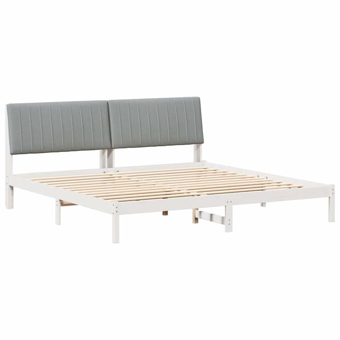 Cadru de pat cu headboard Alb 200 x 200 cm Lemn de pin masiv - WALTI WALTI