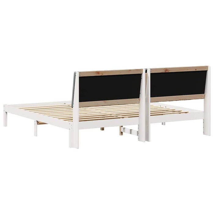 Cadru de pat cu headboard Alb 200 x 200 cm Lemn de pin masiv - WALTI WALTI