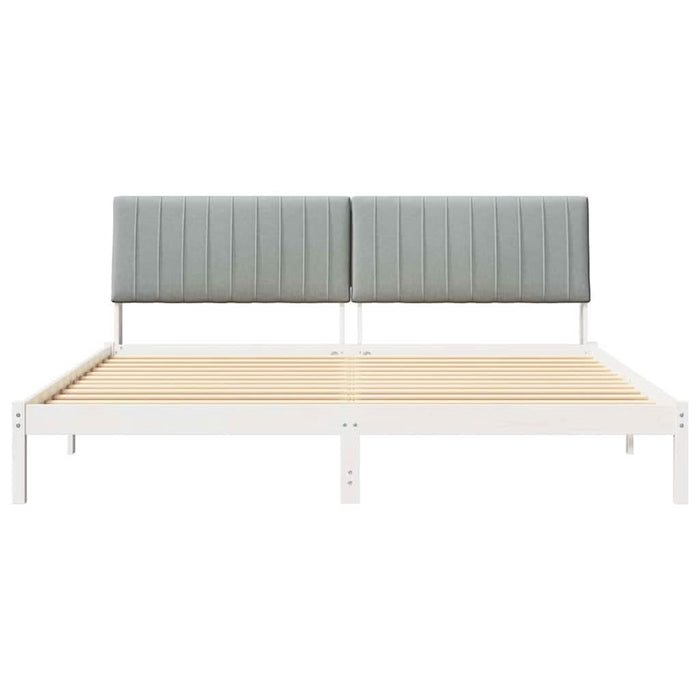 Cadru de pat cu headboard Alb 200 x 200 cm Lemn de pin masiv - WALTI WALTI