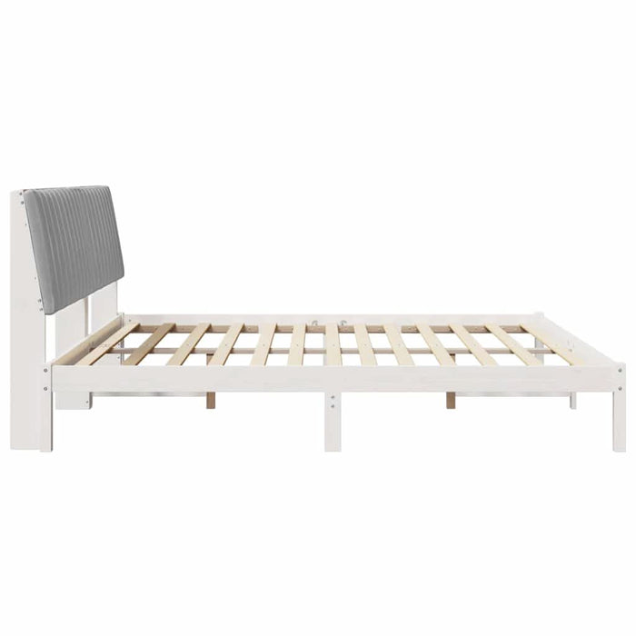 Cadru de pat cu headboard Alb 200 x 200 cm Lemn de pin masiv - WALTI WALTI