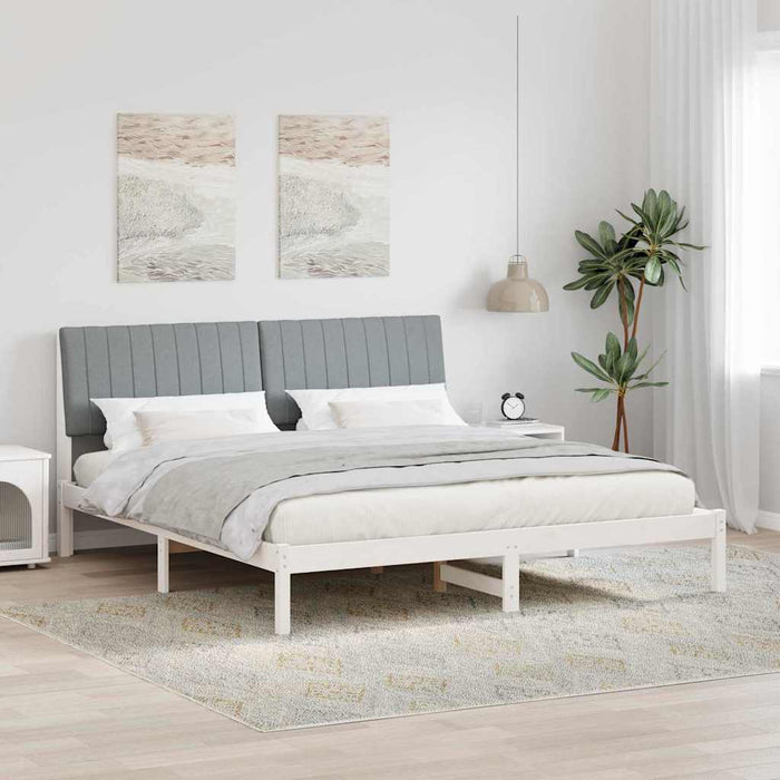 Cadru de pat Gri deschis 180 x 200 cm Lemn de pin masiv - WALTI WALTI