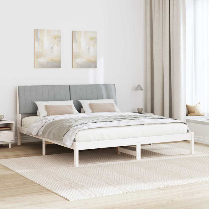 Cadru de pat Gri deschis 180 x 200 cm Lemn de pin masiv - WALTI WALTI
