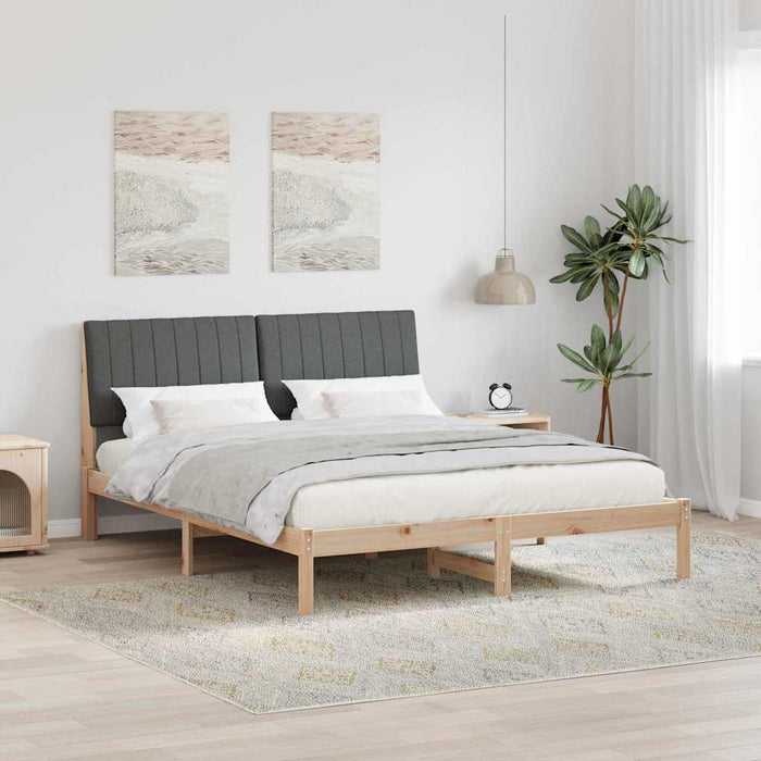 Cadru de pat cu headboard Maro 160 x 200 cm Lemn de pin masiv - WALTI WALTI