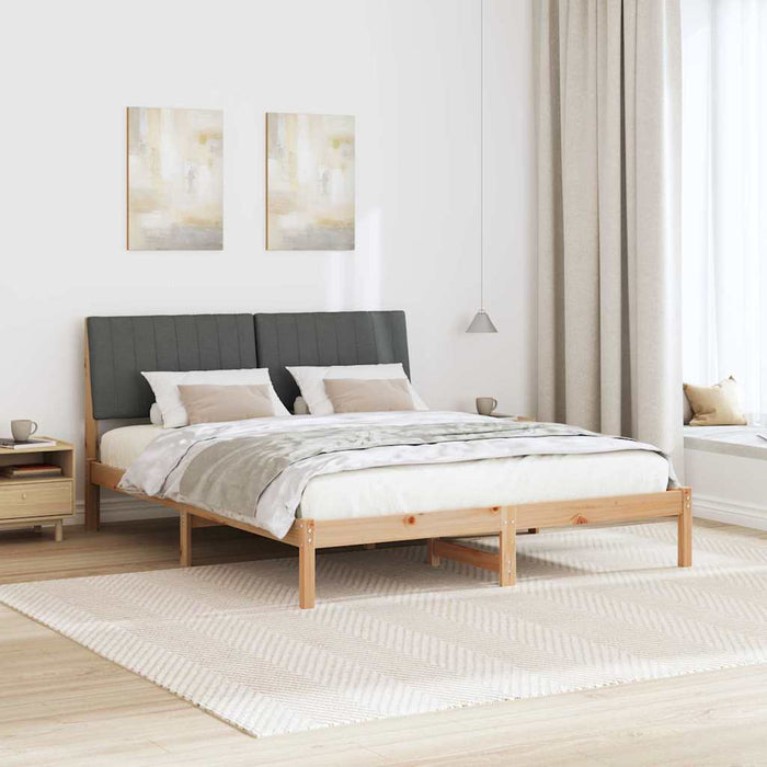 Cadru de pat cu headboard Maro 160 x 200 cm Lemn de pin masiv - WALTI WALTI