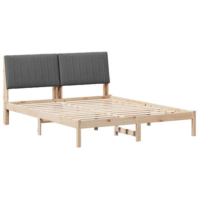 Cadru de pat cu headboard Maro 160 x 200 cm Lemn de pin masiv - WALTI WALTI