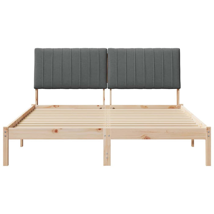 Cadru de pat cu headboard Maro 160 x 200 cm Lemn de pin masiv - WALTI WALTI