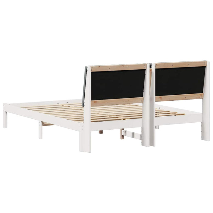 Cadru de pat cu headboard Alb 160 x 200 cm Lemn de pin masiv - WALTI WALTI