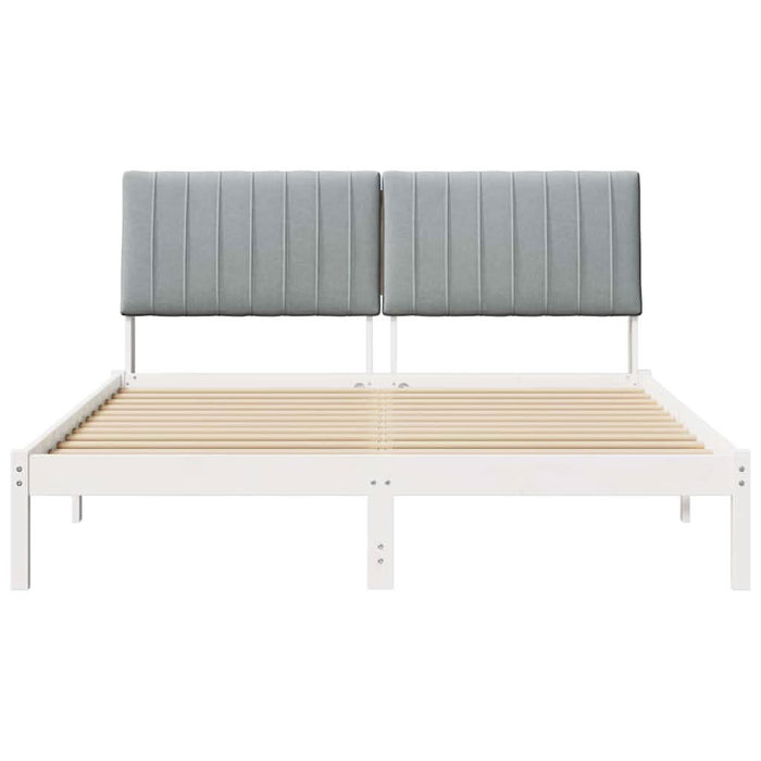 Cadru de pat cu headboard Alb 160 x 200 cm Lemn de pin masiv - WALTI WALTI