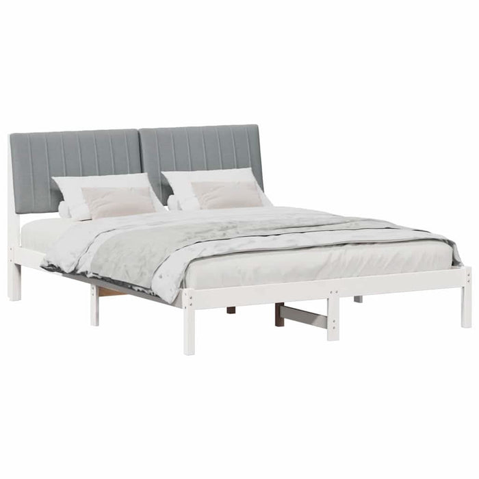 Cadru de pat cu headboard Alb 160 x 200 cm Lemn de pin masiv - WALTI WALTI