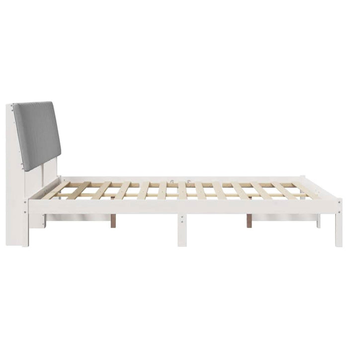 Cadru de pat cu headboard Alb 160 x 200 cm Lemn de pin masiv - WALTI WALTI