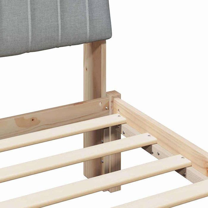 Cadru de pat cu headboard Maro 150 x 200 cm Lemn de pin masiv - WALTI WALTI