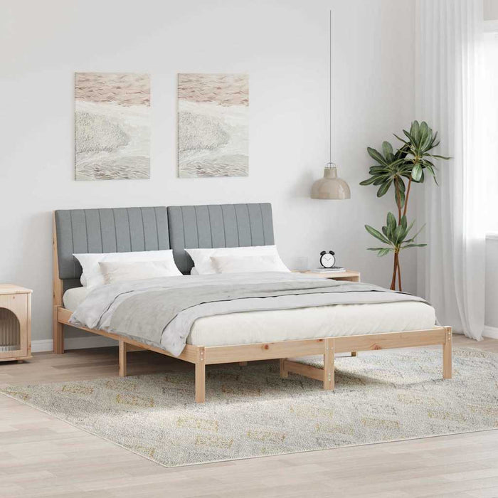Cadru de pat cu headboard Maro 150 x 200 cm Lemn de pin masiv - WALTI WALTI