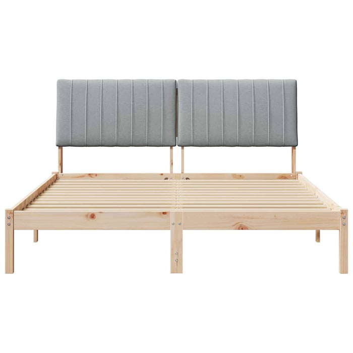 Cadru de pat cu headboard Maro 150 x 200 cm Lemn de pin masiv - WALTI WALTI