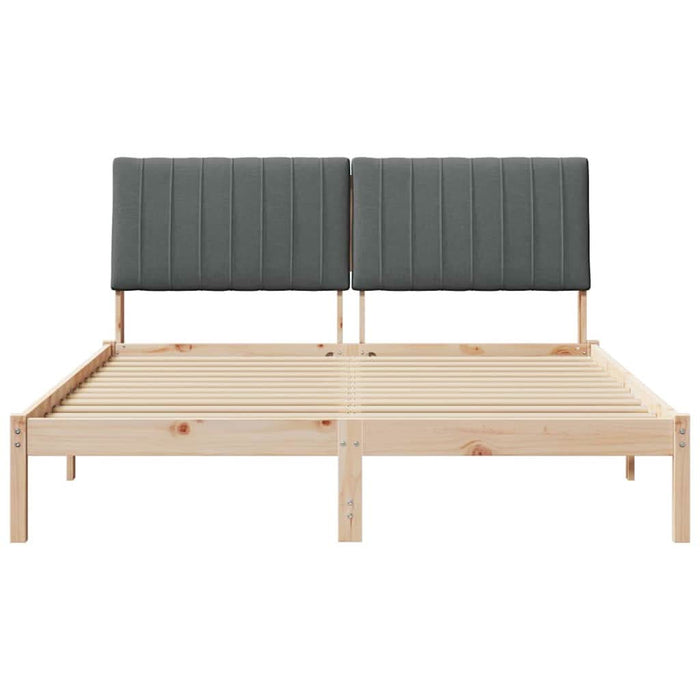 Cadru de pat cu headboard Maro 150 x 200 cm Lemn de pin masiv - WALTI WALTI