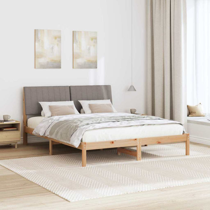 Cadru de pat cu headboard Maro 150 x 200 cm Lemn de pin masiv - WALTI WALTI