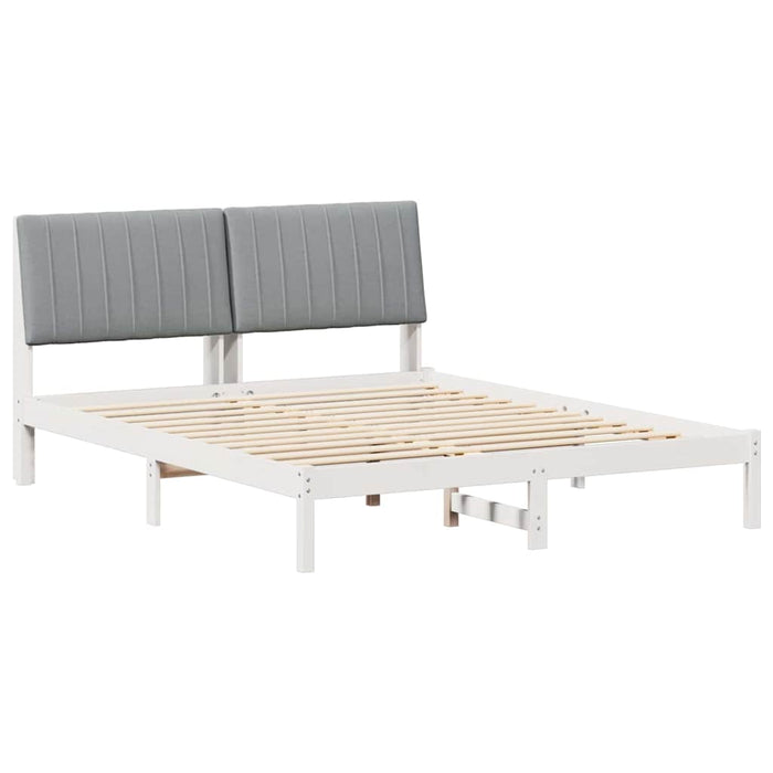 Cadru de pat cu headboard Alb 150 x 200 cm Lemn de pin masiv - WALTI WALTI