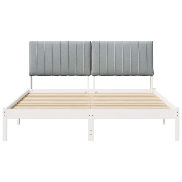 Cadru de pat cu headboard Alb 150 x 200 cm Lemn de pin masiv - WALTI WALTI