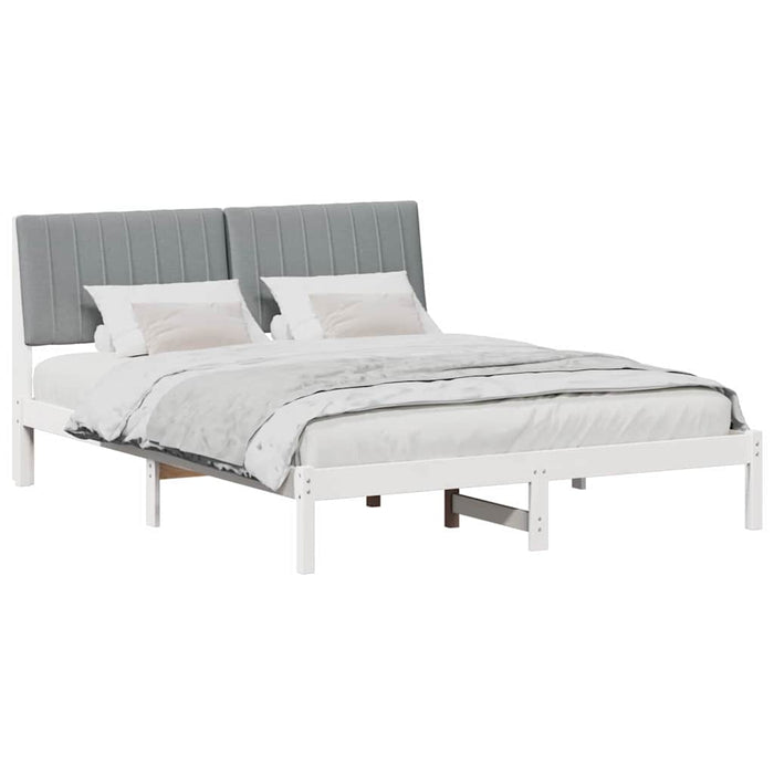Cadru de pat cu headboard Alb 150 x 200 cm Lemn de pin masiv - WALTI WALTI