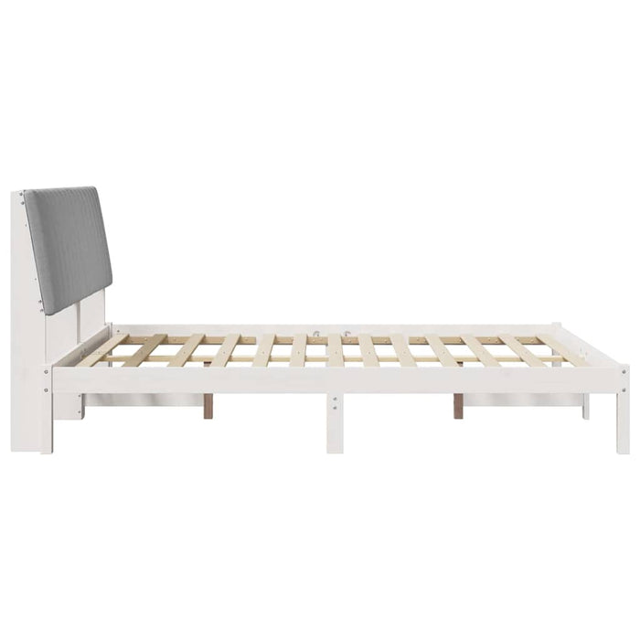 Cadru de pat cu headboard Alb 150 x 200 cm Lemn de pin masiv - WALTI WALTI