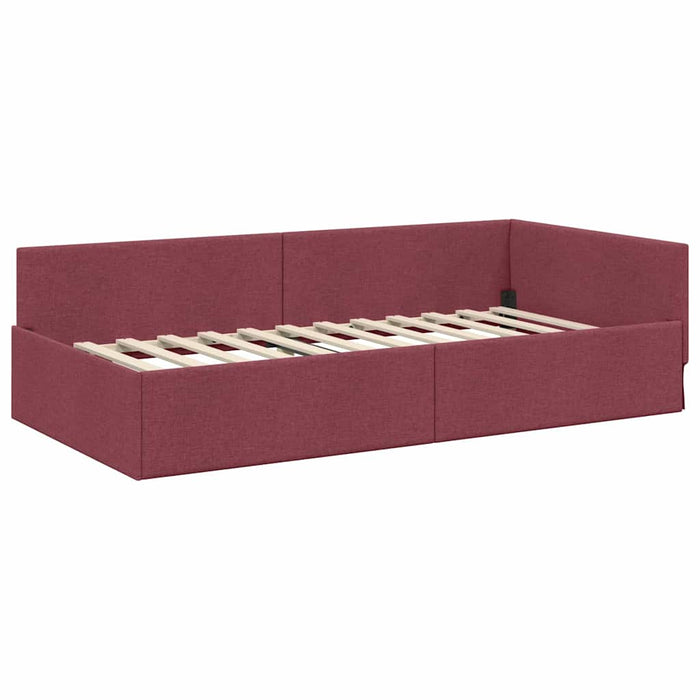 Cadru de pat colțar cu saltea Altele Manual 2 pcs Roșu țesătură - WALTI WALTI