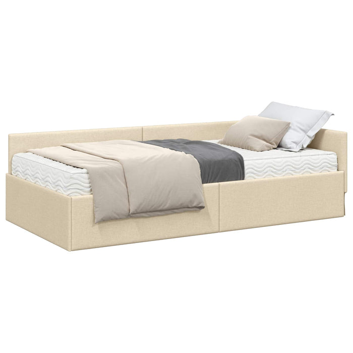 Cadru de pat colțar cu saltea Altele Manual 2 pcs Crem țesătură - WALTI WALTI