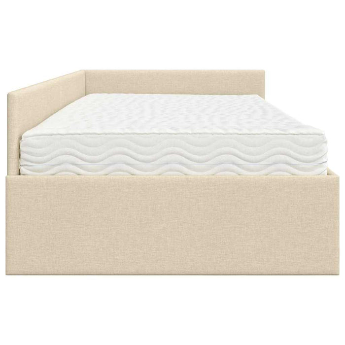 Cadru de pat colțar cu saltea Altele Manual 2 pcs Crem țesătură - WALTI WALTI