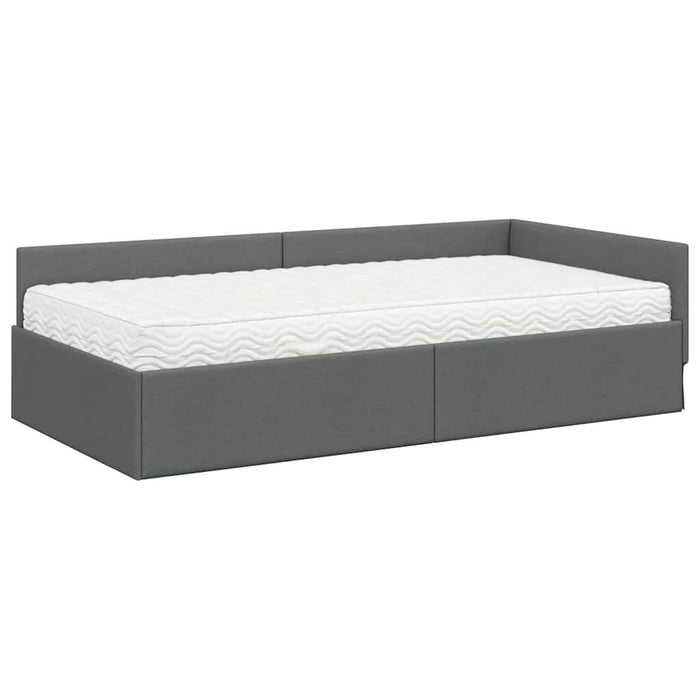 Cadru de pat colțar cu saltea Altele Manual 2 pcs Gri țesătură - WALTI WALTI