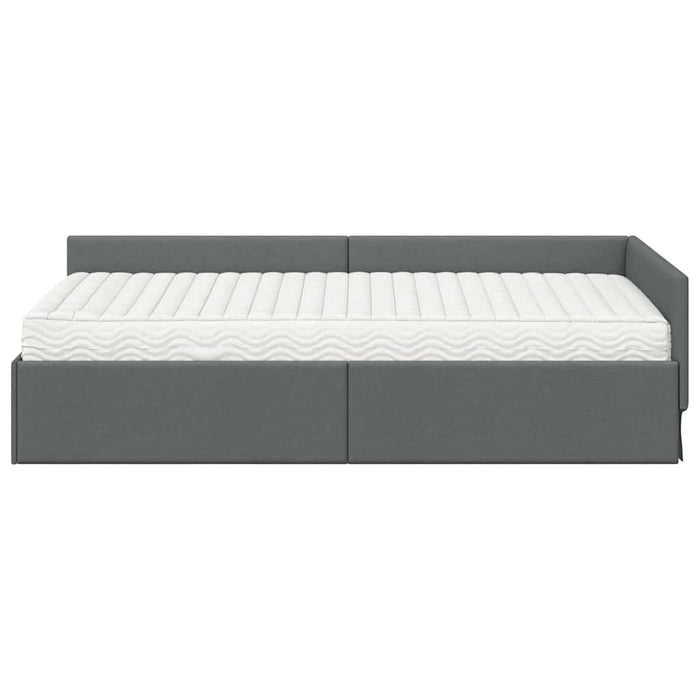 Cadru de pat colțar cu saltea Altele Manual 2 pcs Gri țesătură - WALTI WALTI