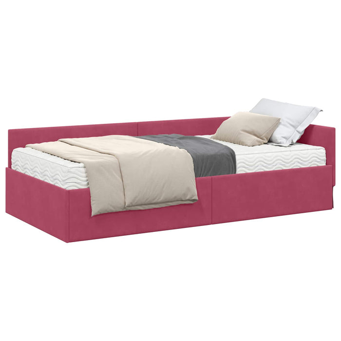 Cadru de pat colțar cu saltea Altele Manual 2 pcs Verde Catifea - WALTI WALTI