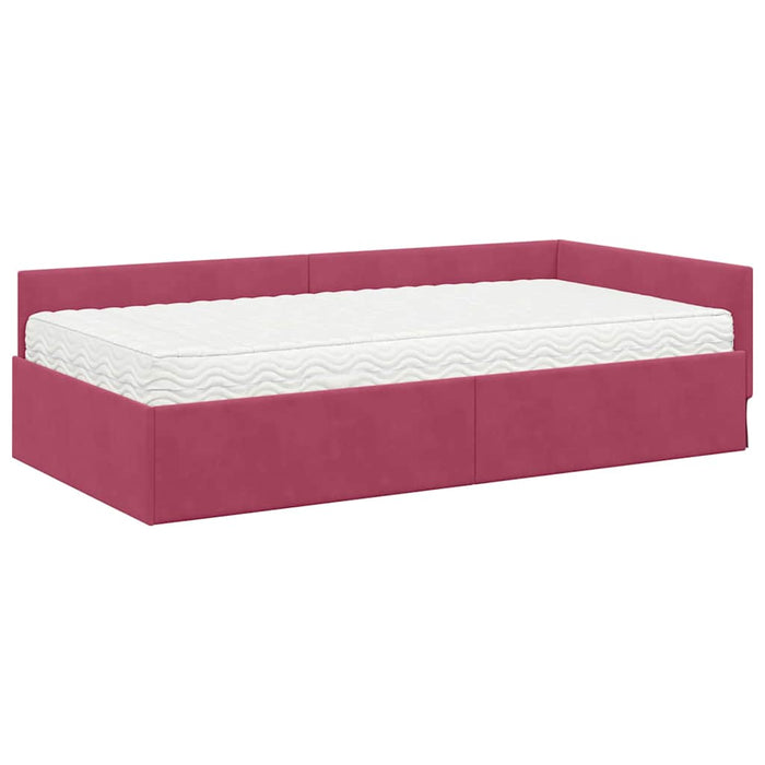 Cadru de pat colțar cu saltea Altele Manual 2 pcs Verde Catifea - WALTI WALTI