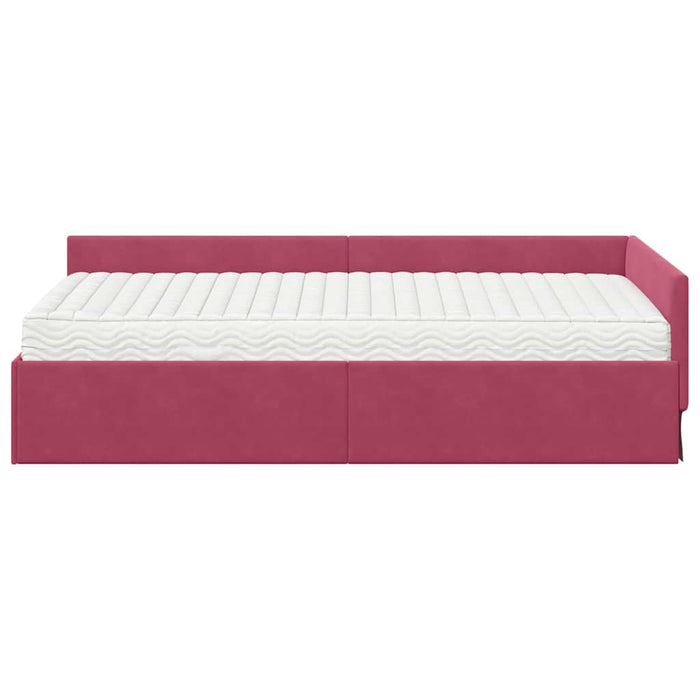 Cadru de pat colțar cu saltea Altele Manual 2 pcs Verde Catifea - WALTI WALTI