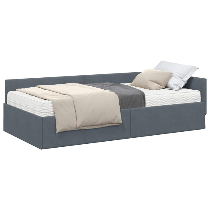 Cadru de pat colțar cu saltea Altele Manual 2 pcs Gri Catifea - WALTI WALTI