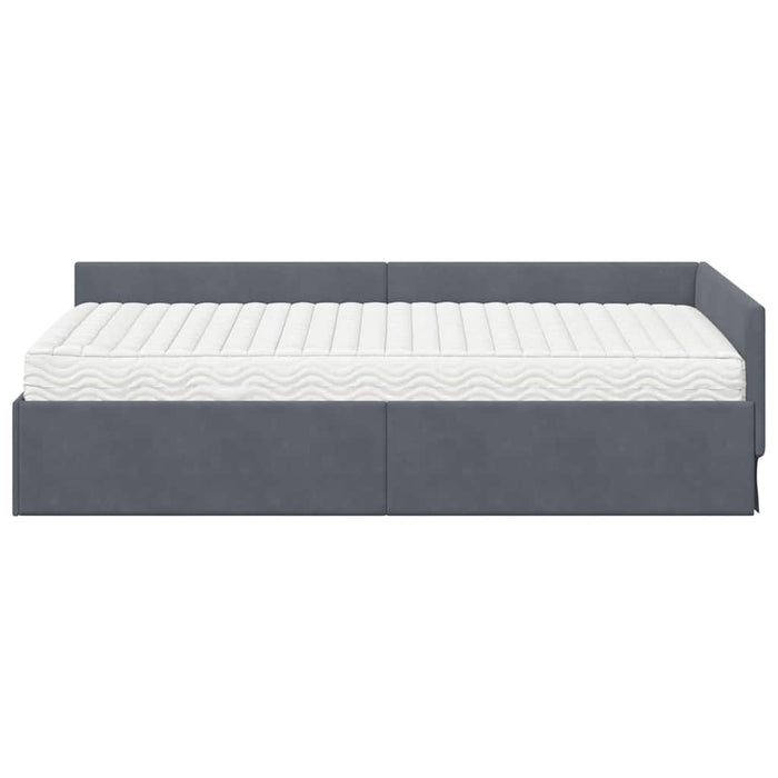 Cadru de pat colțar cu saltea Altele Manual 2 pcs Gri Catifea - WALTI WALTI