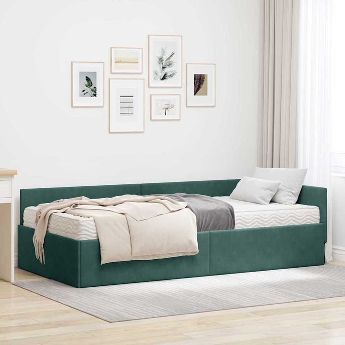 Cadru de pat colțar cu saltea Altele Manual 2 pcs Verde Catifea - WALTI WALTI