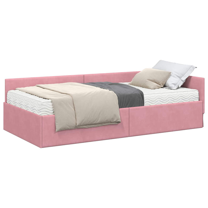 Cadru de pat colțar cu saltea Altele Manual 2 pcs Gri Catifea - WALTI WALTI