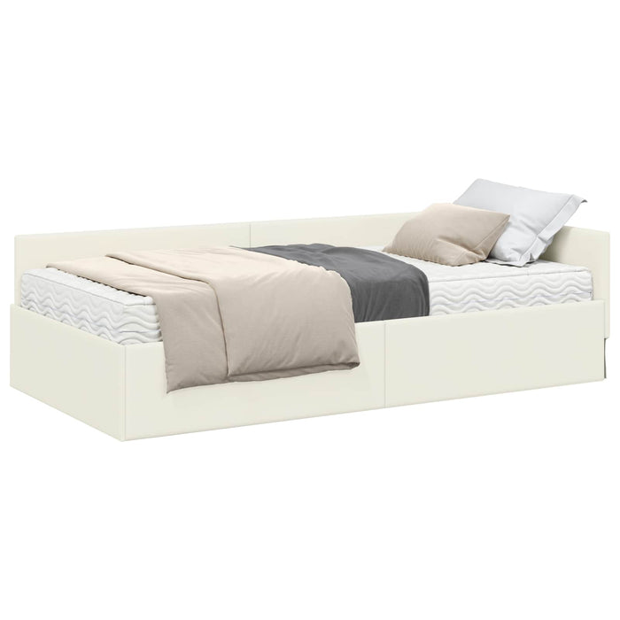 Cadru de pat colțar cu saltea Altele Manual 2 pcs Gri Catifea WALTI