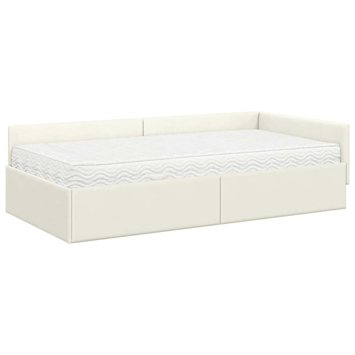 Cadru de pat colțar cu saltea Altele Manual 2 pcs Gri Catifea WALTI