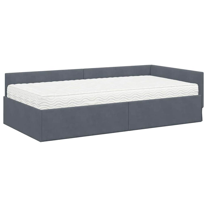 Cadru de pat colțar cu saltea Altele Manual 2 pcs Gri Catifea - WALTI WALTI