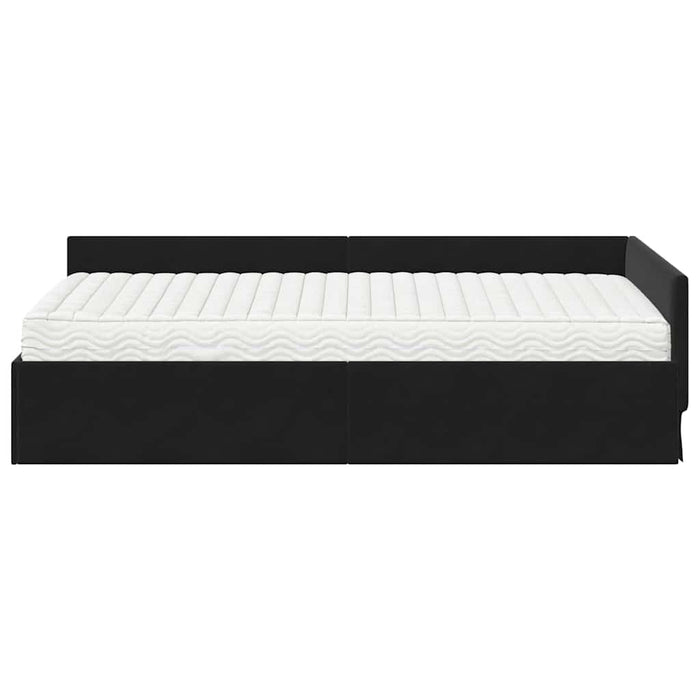 Cadru de pat colțar cu saltea Altele Manual 2 pcs Negru Catifea - WALTI WALTI