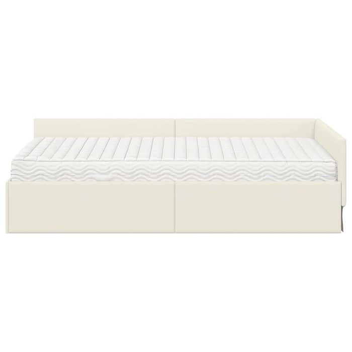 Cadru de pat colțar cu saltea Altele Manual 2 pcs Crem Catifea WALTI