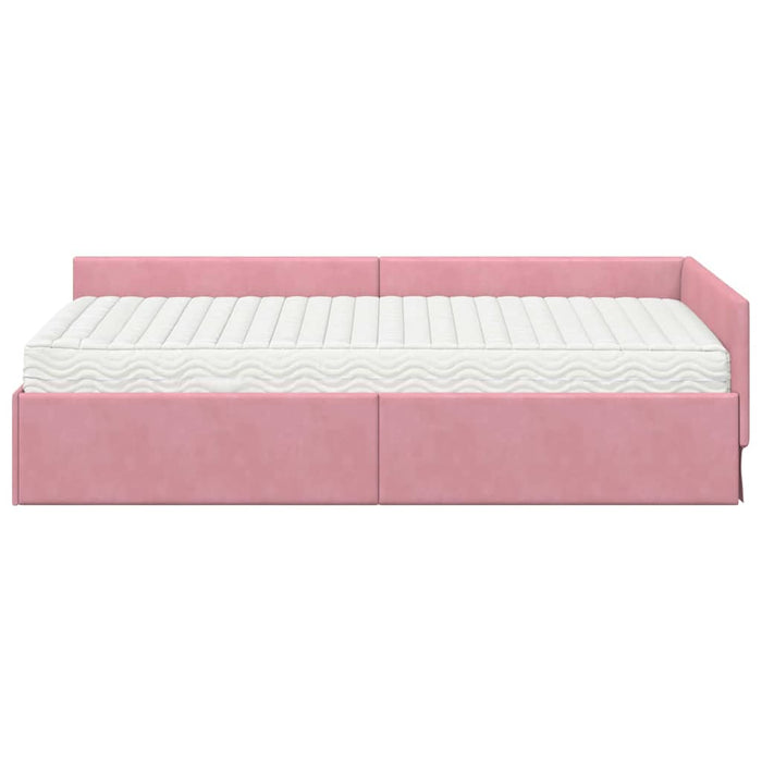 Cadru de pat colțar cu saltea Altele Manual 2 pcs Gri Catifea - WALTI WALTI